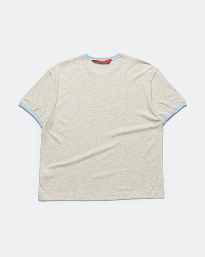 Ringer Tee 'Flag' - Grey