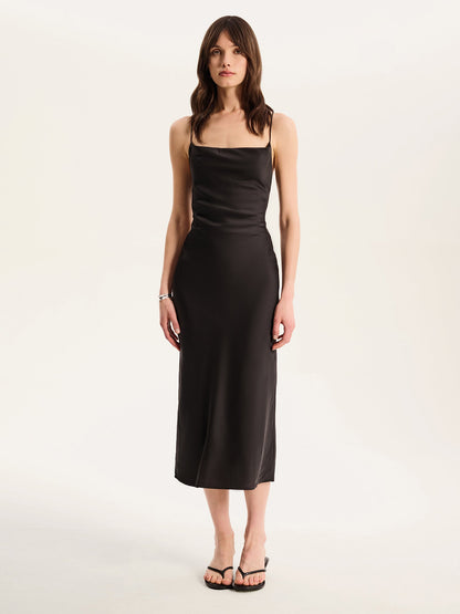Riviera Midi Dress in Black