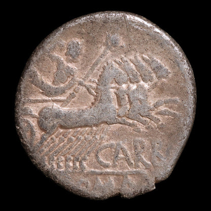 Roman Republic, Cn. Papirius Carbo, AR Denarius, Roma & Jupiter - 121 BCE - Roman Republic