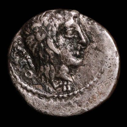Roman Republic, M. Porcius Cato, AR Quinarius, Liber (God of Wine) - 89 BCE - Roman Republic