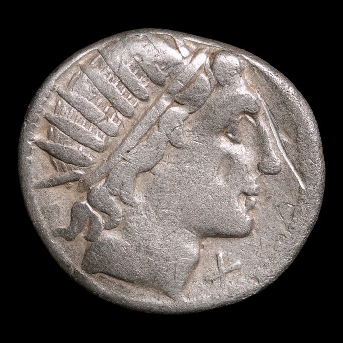 Roman Republic, Mn. Aquillius, AR Denarius, Sol & Luna (Sun and Moon) - 109 to 108 BCE - Roman Republic