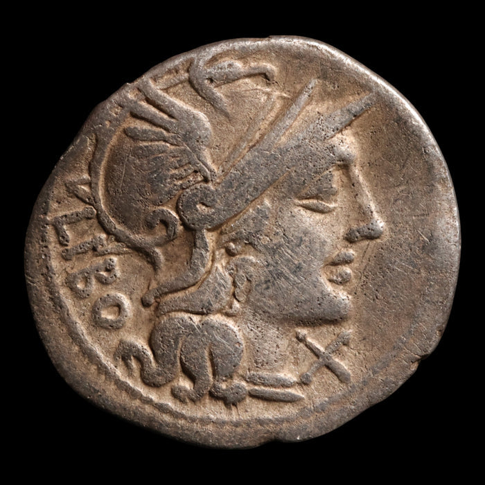 Roman Republic, Q. Marcius Libo, AR Denarius, Dioscuri (Twin Sailor Deities) - 148 BCE - Roman Republic