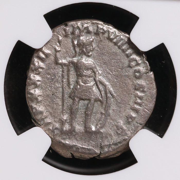 Rome, Emperor Marcus Aurelius, AR Denarius, Mars (God of War) - 177 to 178 CE - NGC Certified