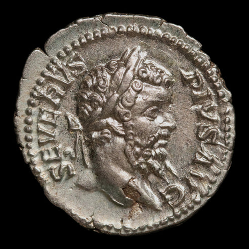 Rome, Emperor Septimius Severus, AR Denarius, Victory Reverse - 202 to 210 CE - Roman Empire