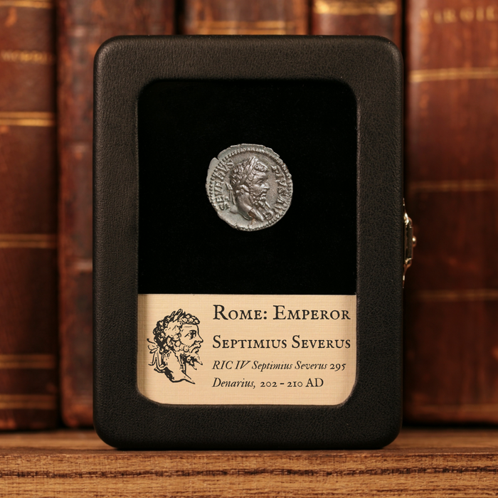 Rome, Emperor Septimius Severus, AR Denarius, Victory Reverse - 202 to 210 CE - Roman Empire