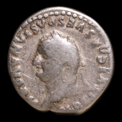 Rome, Emperor Titus, AR Denarius, Thunderbolt & Seat Reverse - 80 CE - Roman Empire
