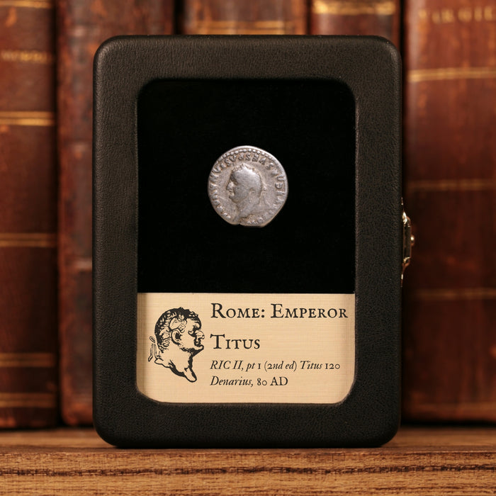 Rome, Emperor Titus, AR Denarius, Thunderbolt & Seat Reverse - 80 CE - Roman Empire