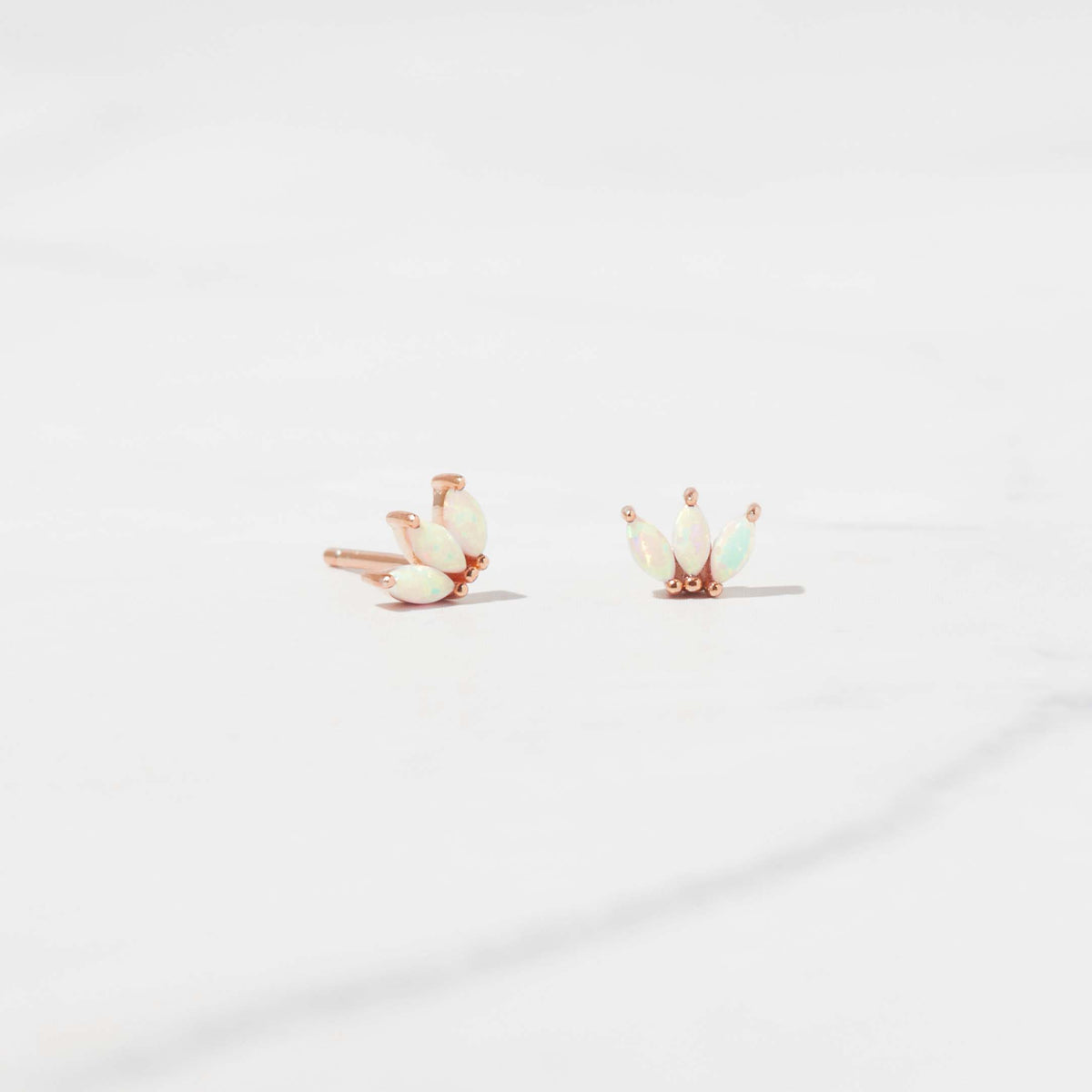 Tiny Opal Petal Studs