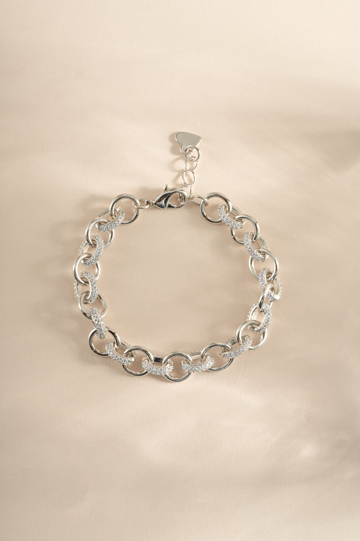 Round Pave Link Bracelet