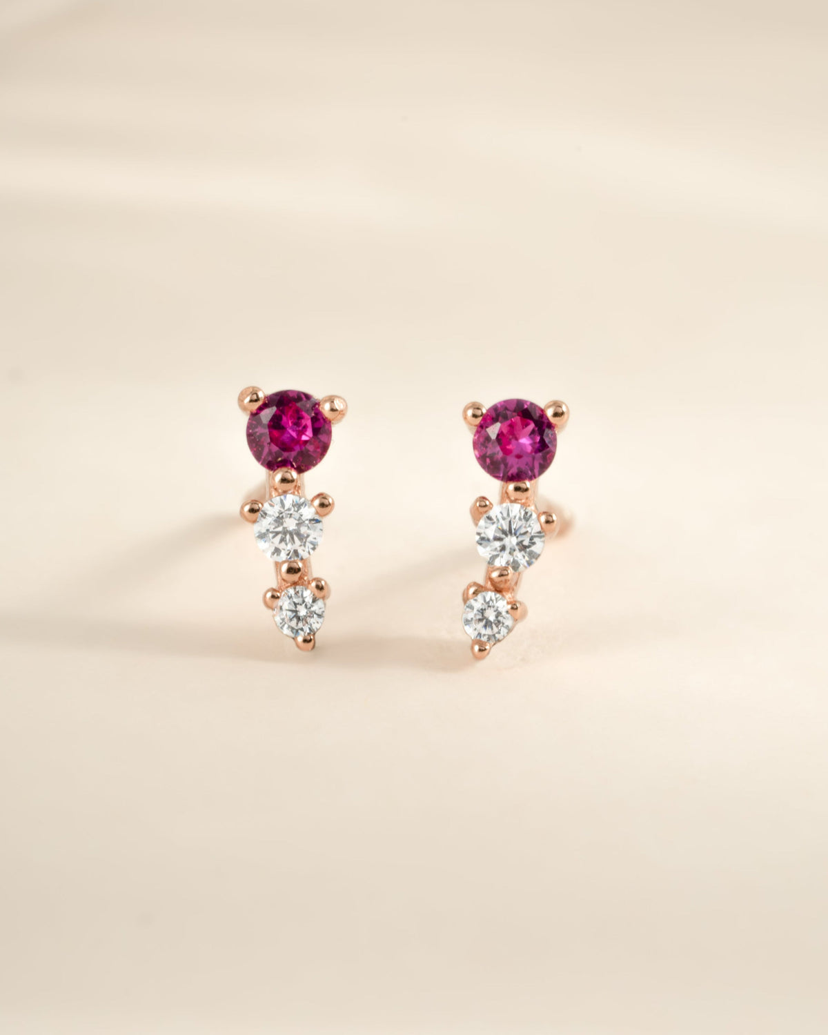 Ruby & Diamond Ear Climber