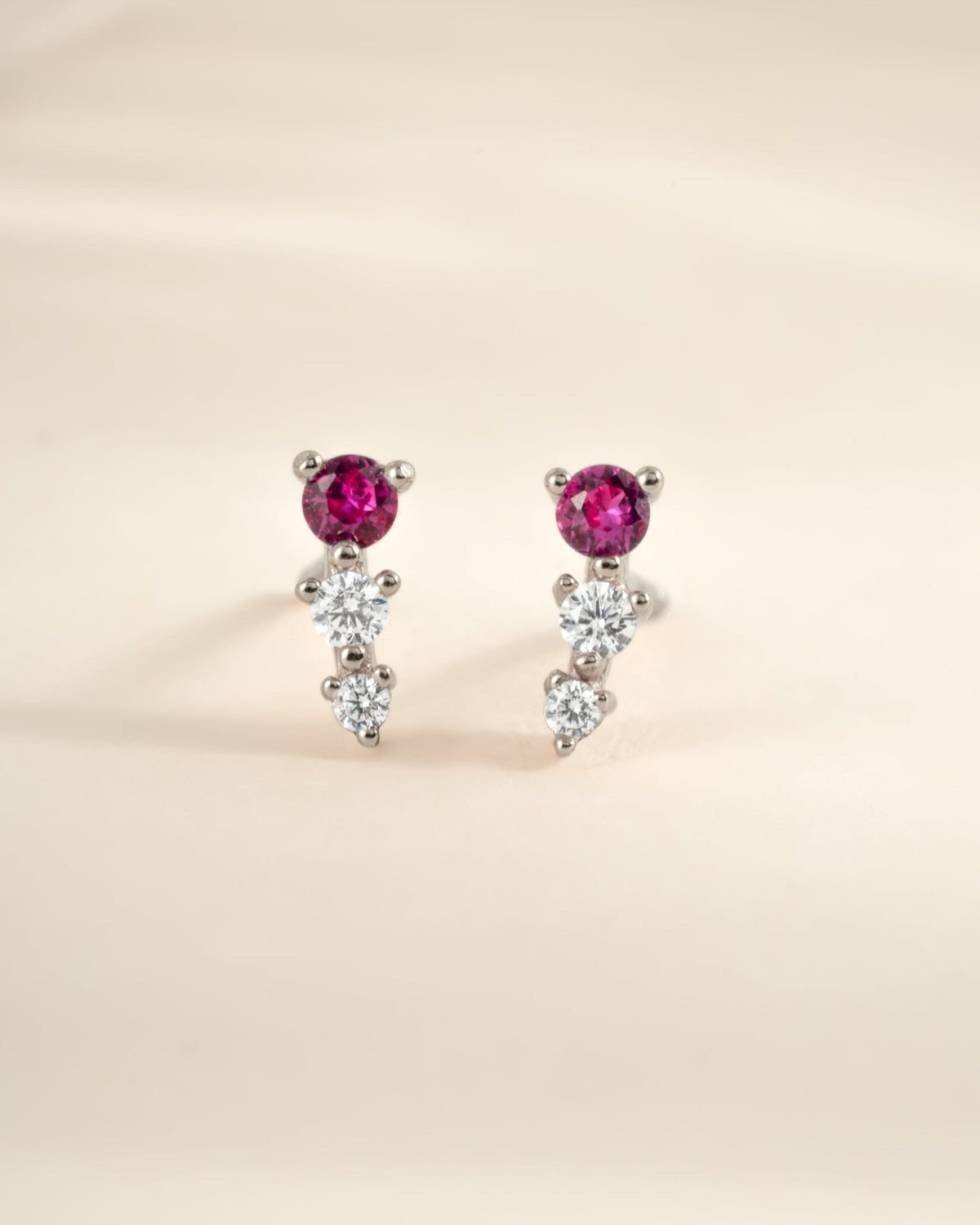 Ruby & Diamond Ear Climber