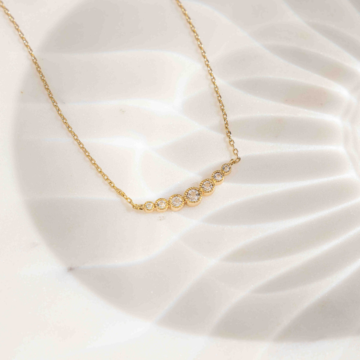 Bezeled Gradient Bar Necklace