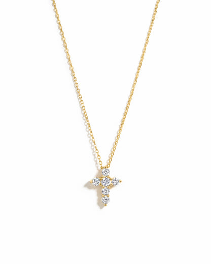 Small Studded Cross Necklace