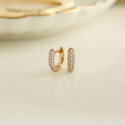 Pavé Huggie Earrings