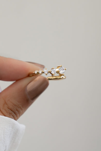 Diamond Bypass Ring