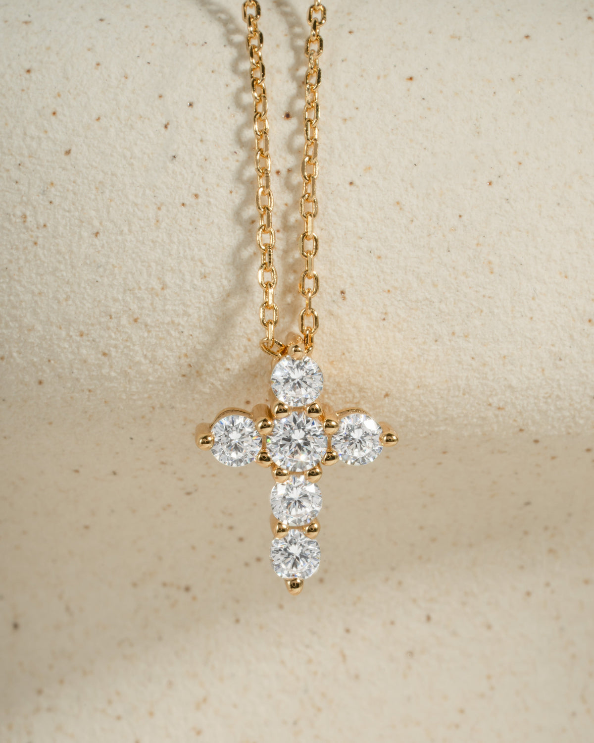 Small Studded Cross Necklace