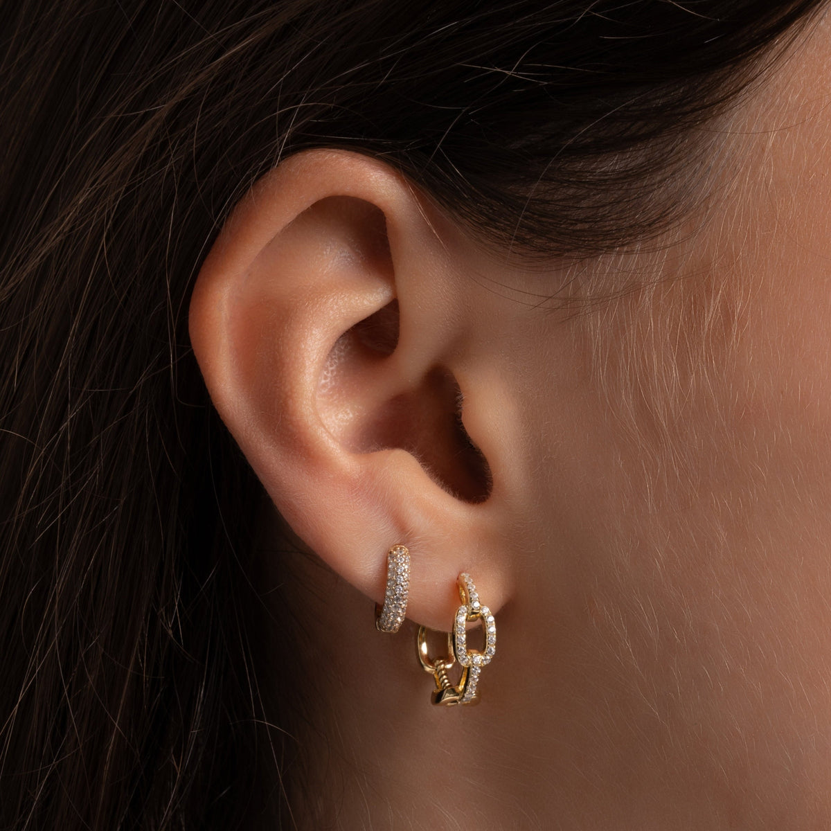 Pavé Huggie Earrings