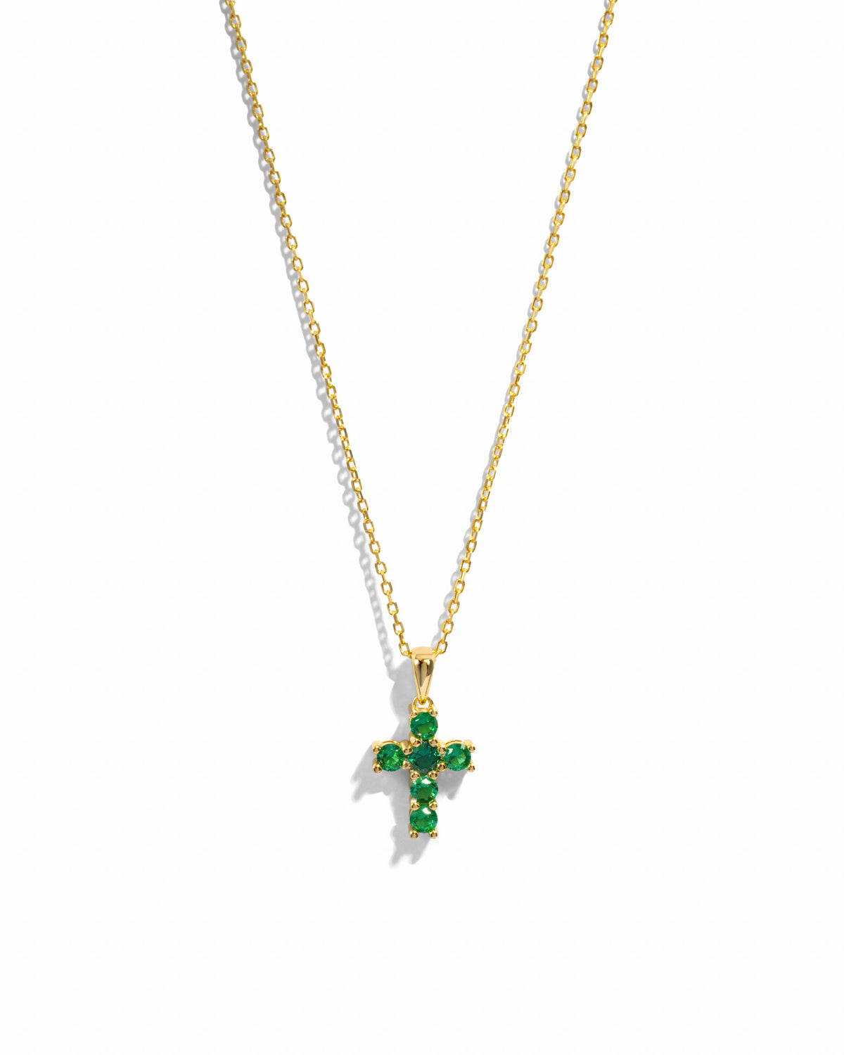 Emerald Cross Necklace