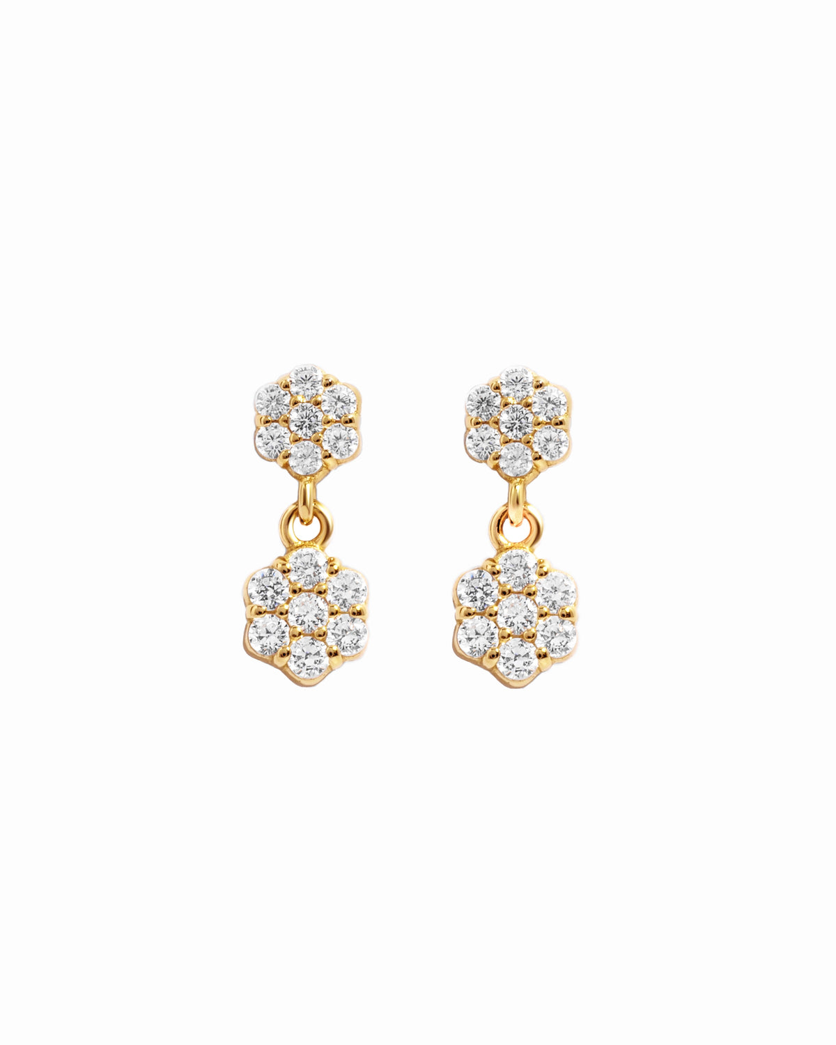 Diamond Flower Charm Studs