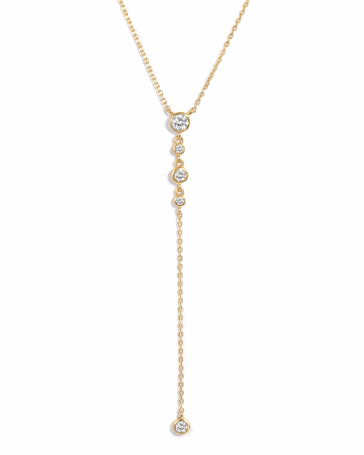 Bezel Lariat Necklace