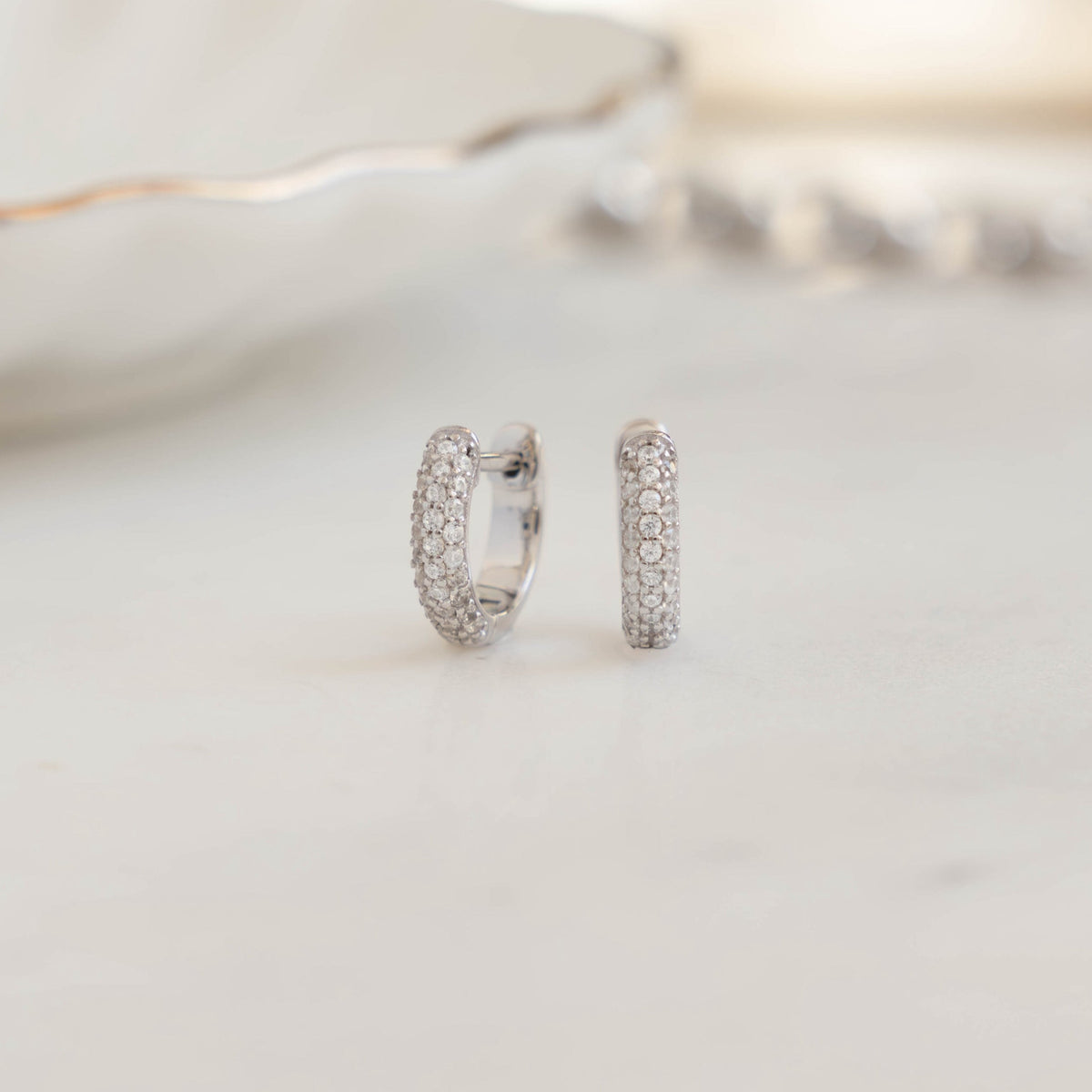 Pavé Huggie Earrings