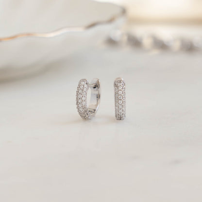Pavé Huggie Earrings