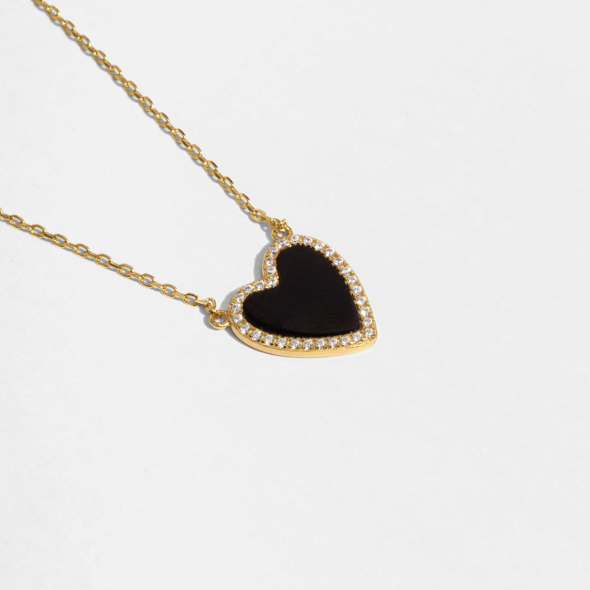 Black Onyx Heart Necklace