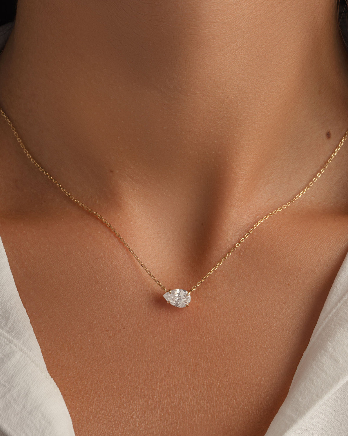 Sideways Pear Necklace