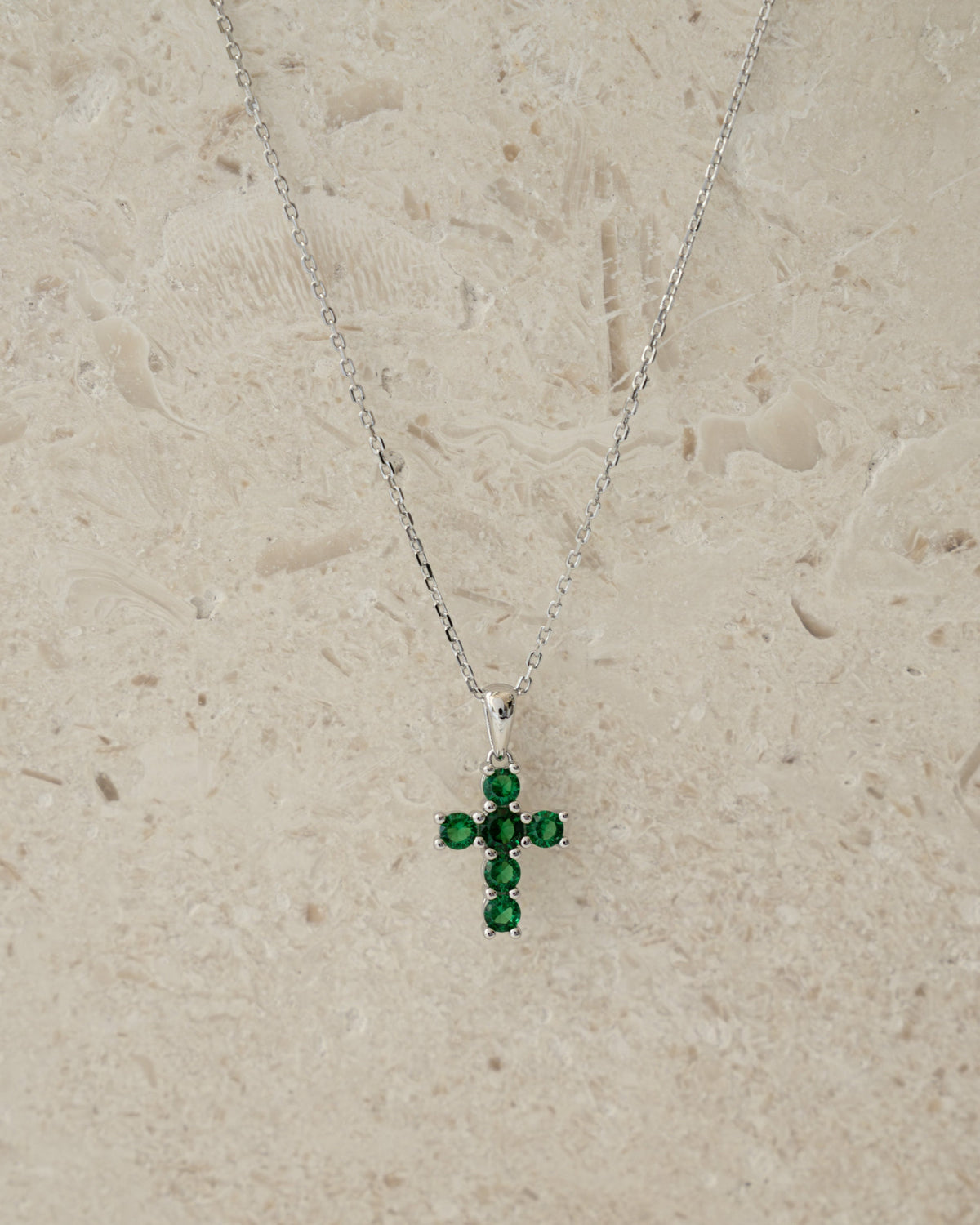 Emerald Cross Necklace
