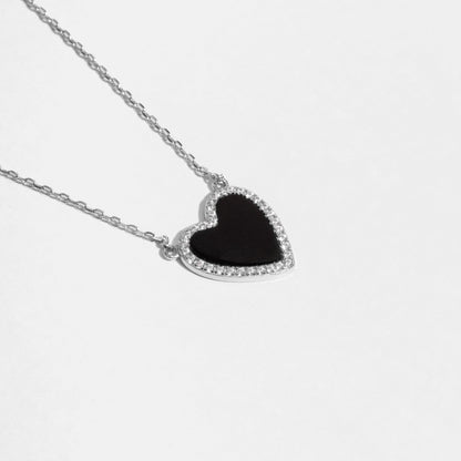 Black Onyx Heart Necklace