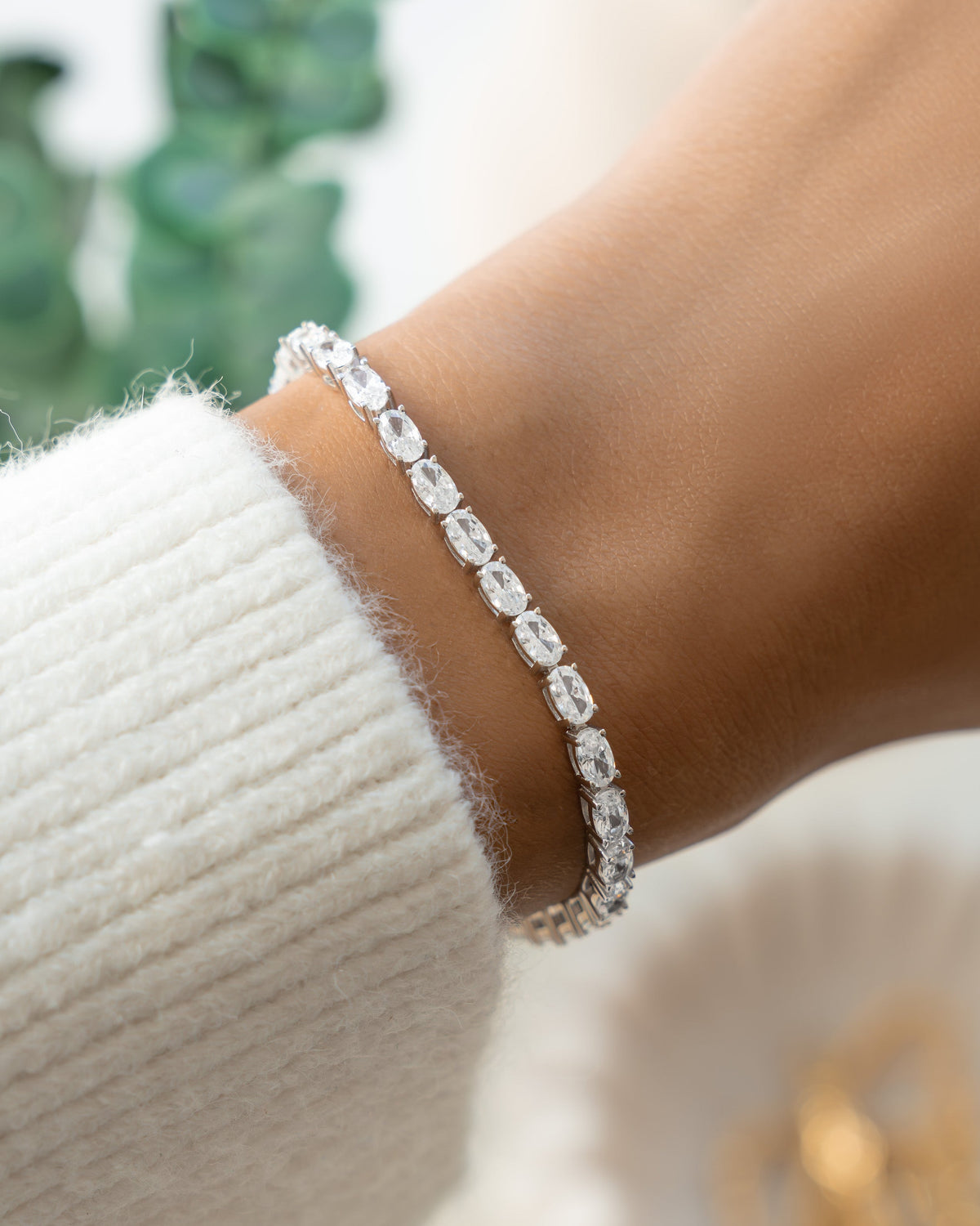 Oval Stone Tennis Bracelet