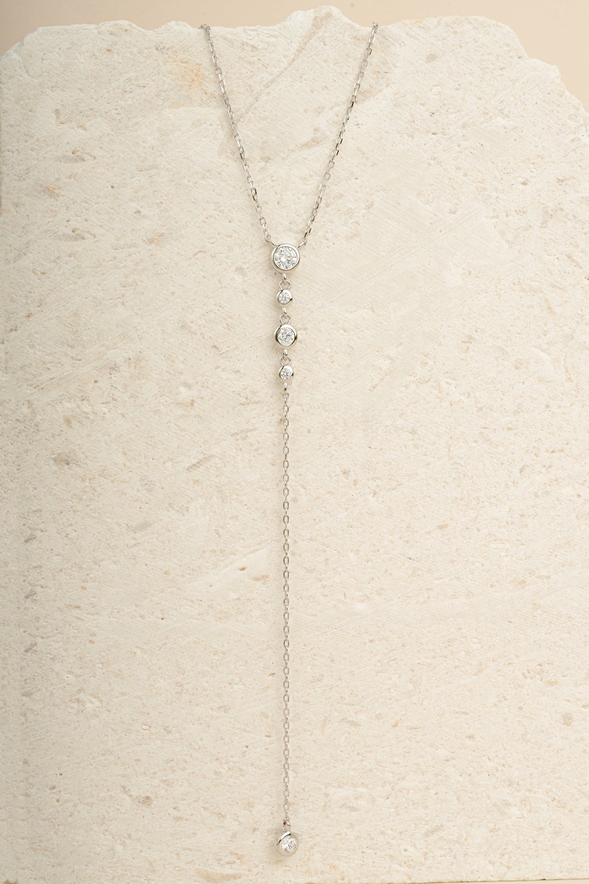 Bezel Lariat Necklace