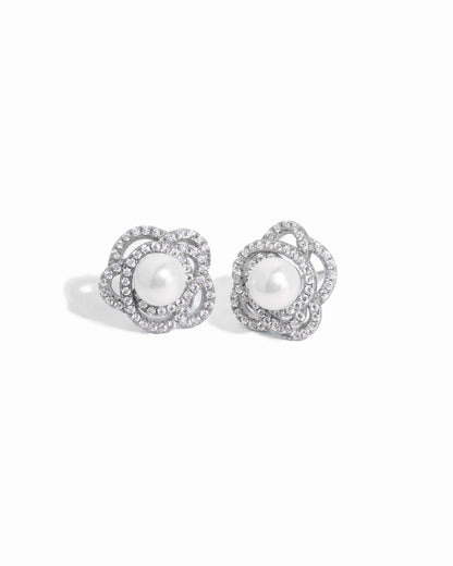 Pearl Flower Statement Studs