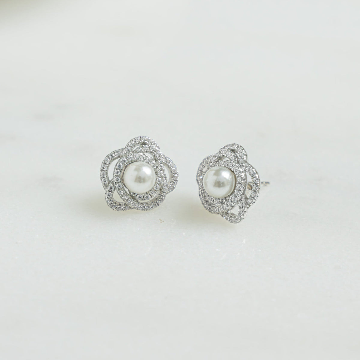 Pearl Flower Statement Studs