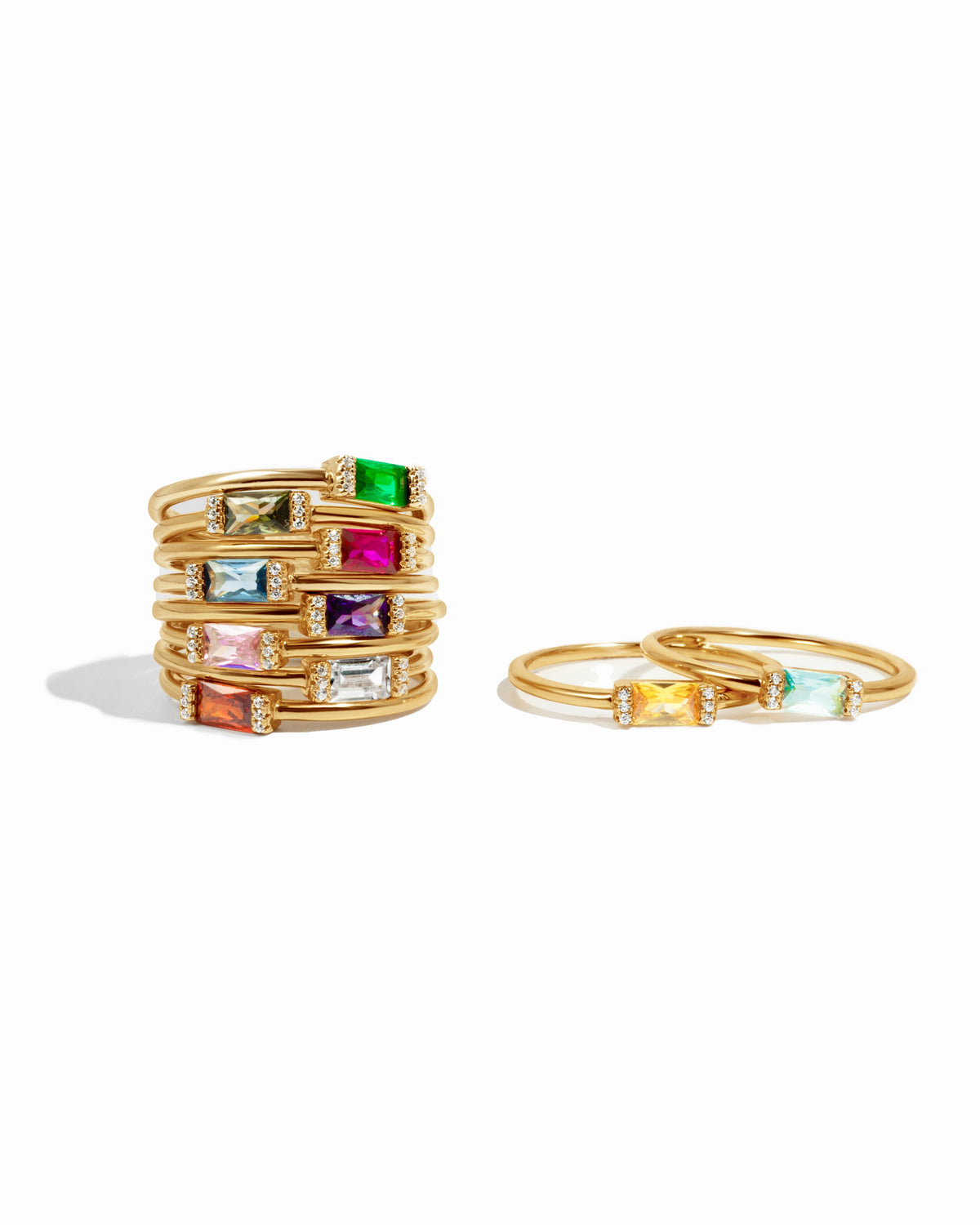 Rose Simple Baguette Ring