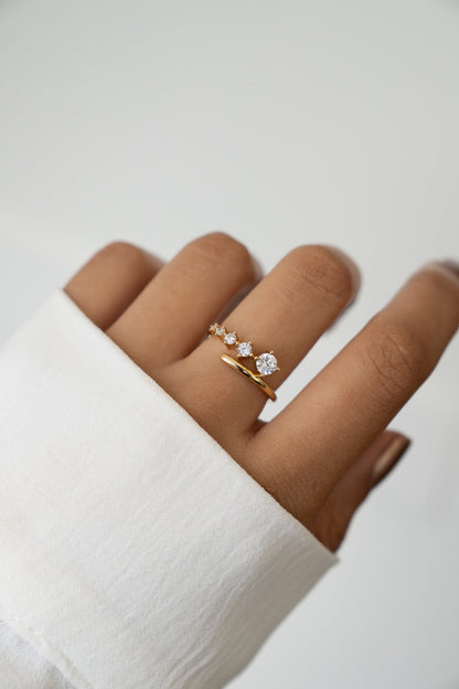 Diamond Bypass Ring