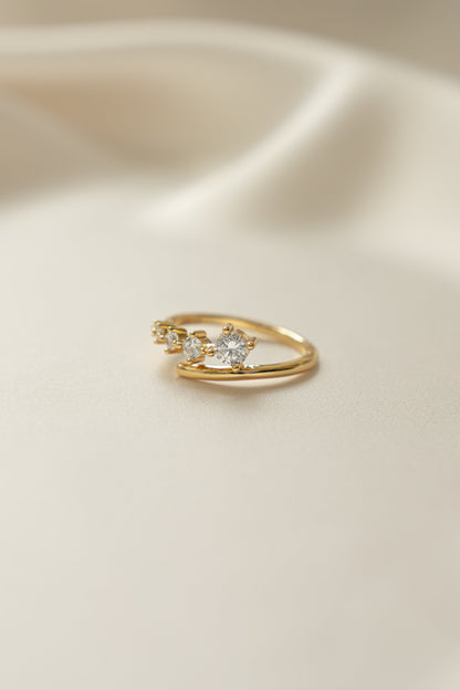 Diamond Bypass Ring