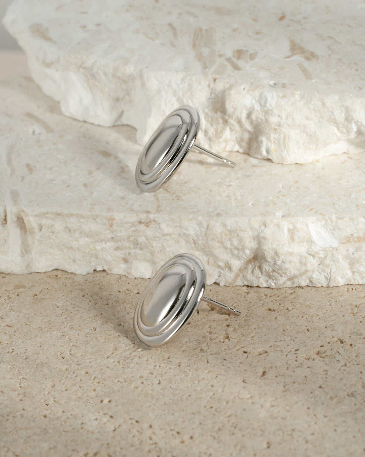 Oval Statement Stud Earrings