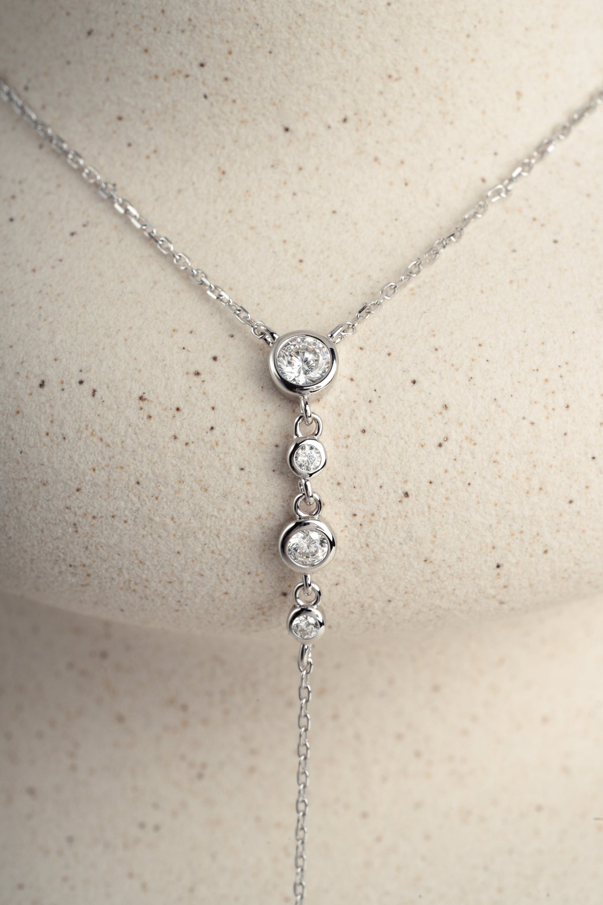 Bezel Lariat Necklace
