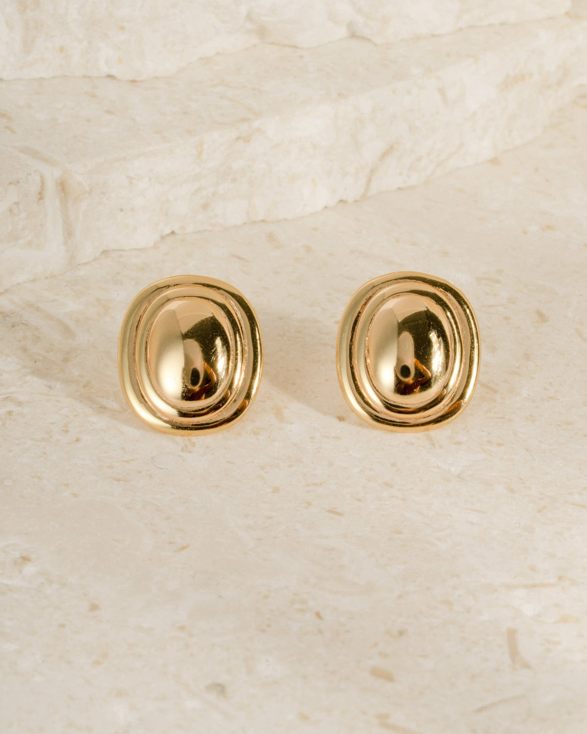 Oval Statement Stud Earrings