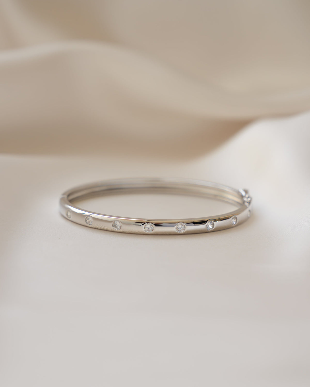 Diamond Bezel-Set Bangle
