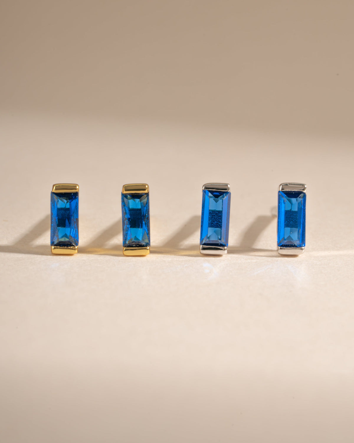 Sapphire Baguette Stud Earrings