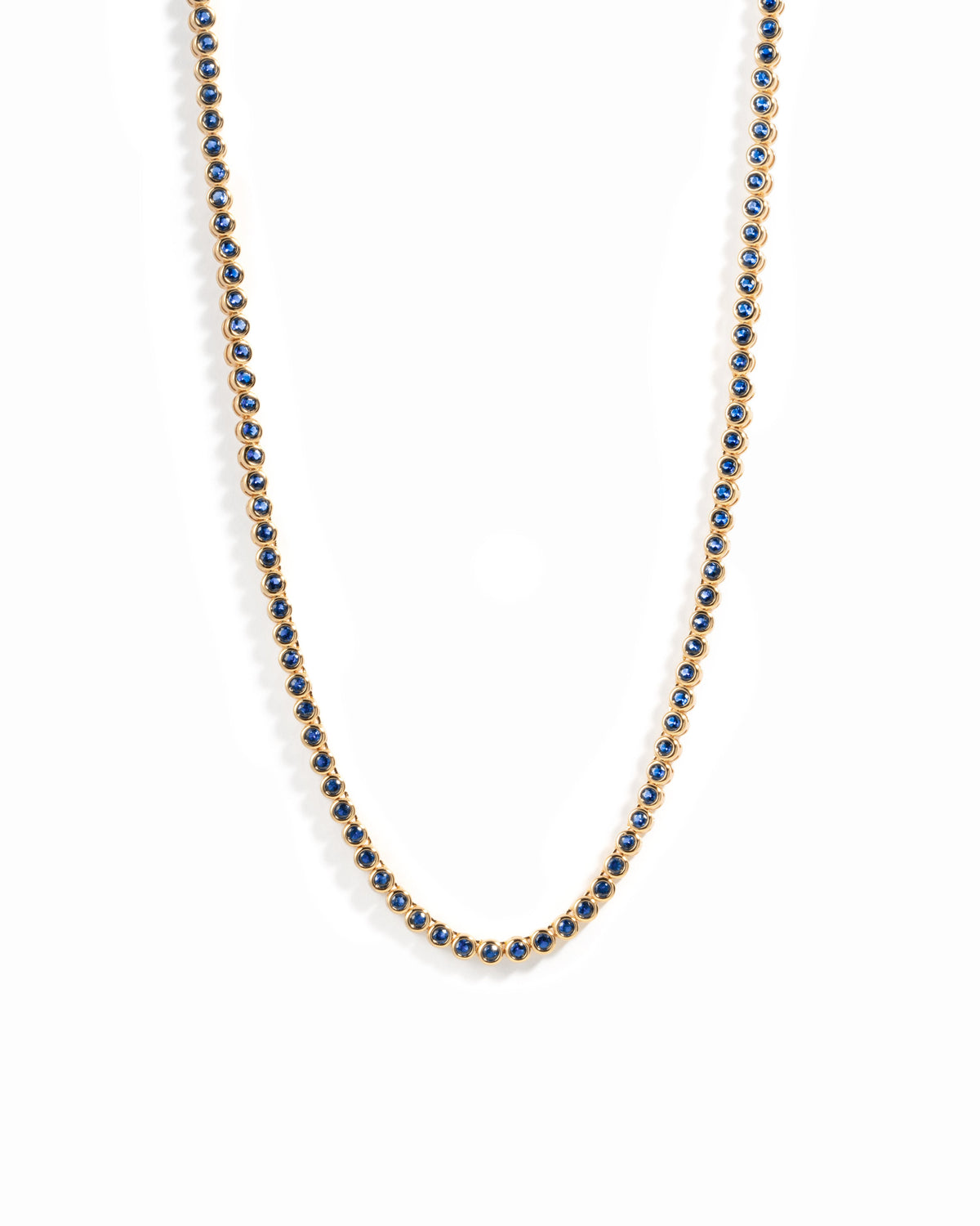 Sapphire Bezel Tennis Necklace