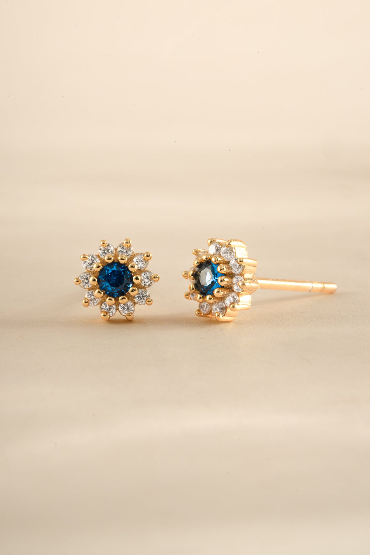 Sapphire Dainty Flower Studs