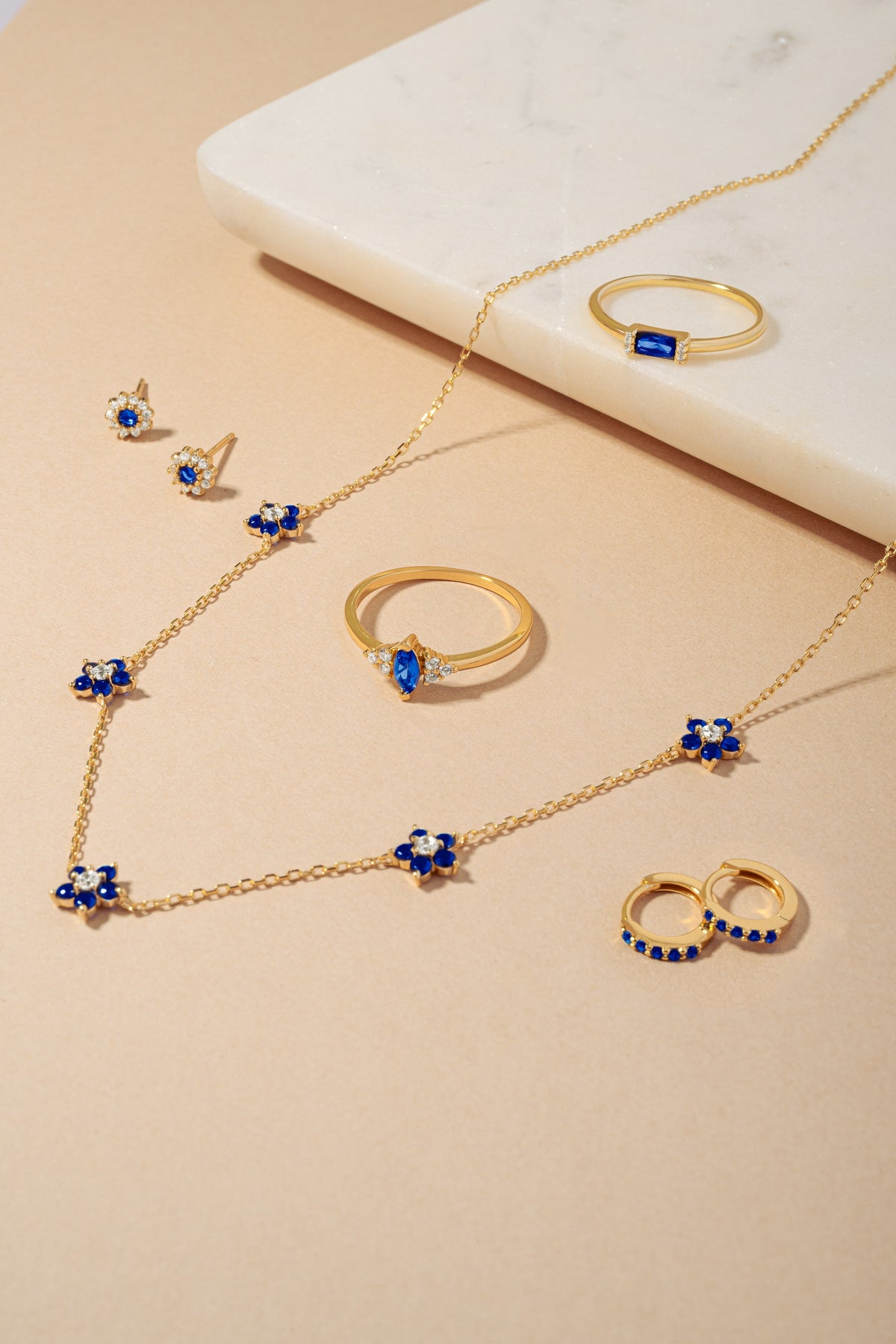 Sapphire Flower Necklace