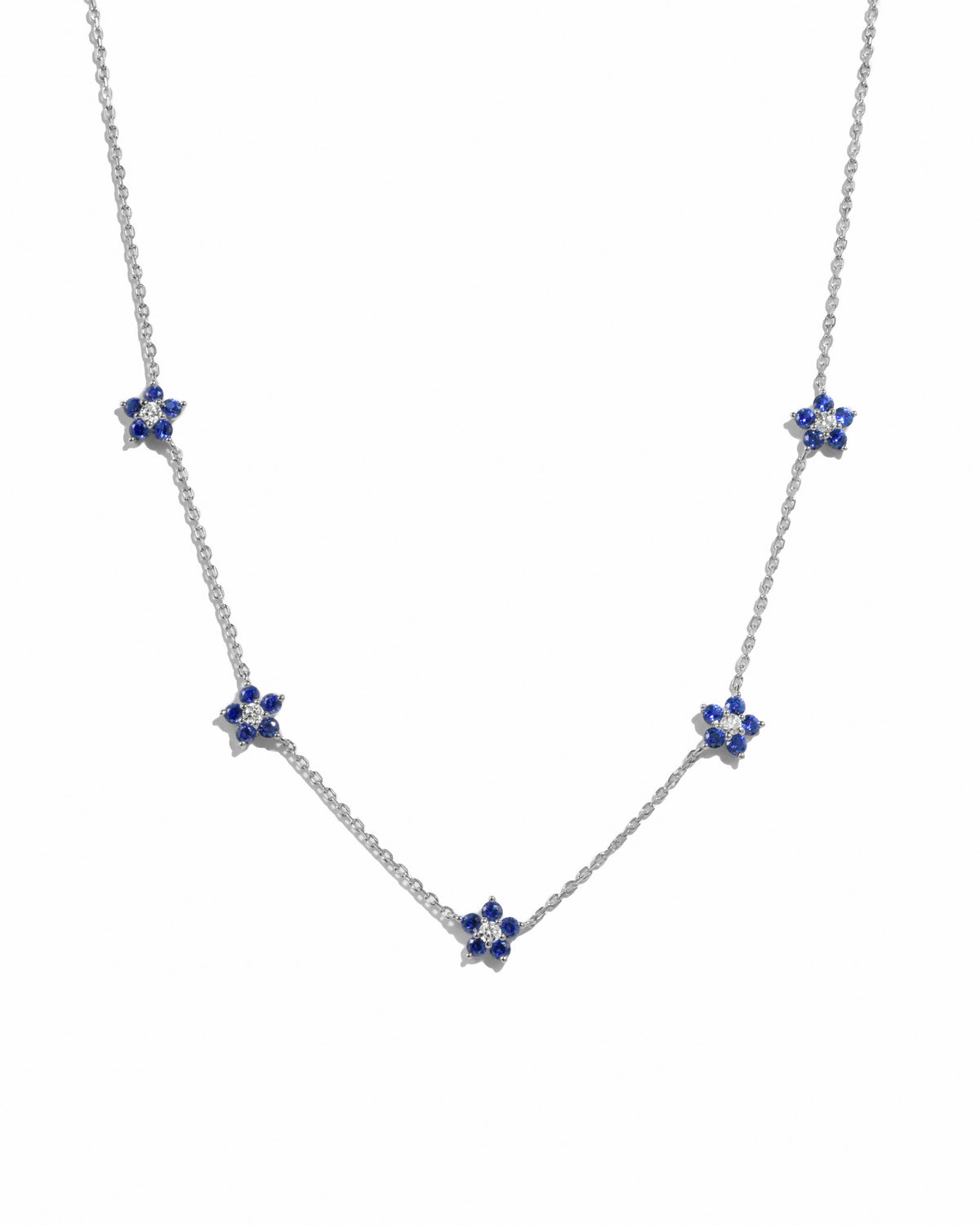 Sapphire Flower Necklace