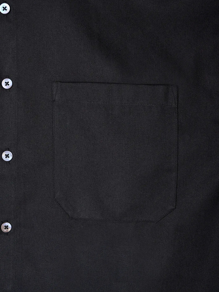 shopi go Setagaya Cropped Short Sleeve Shirt - Black – siyah, ön görünüm