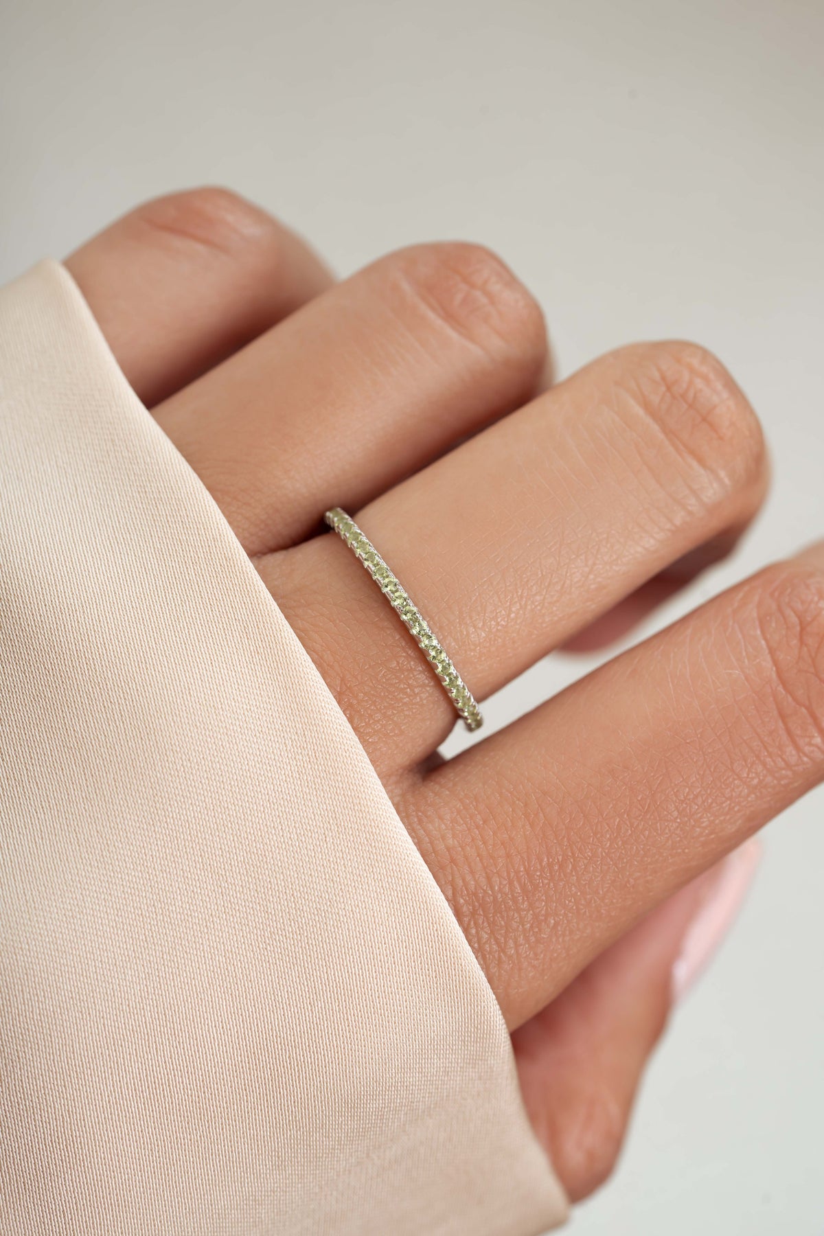 Peridot Birthstone Eternity Rings