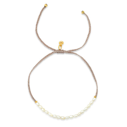 Handmade Pearl Beaded Pull-Tie Bracelet