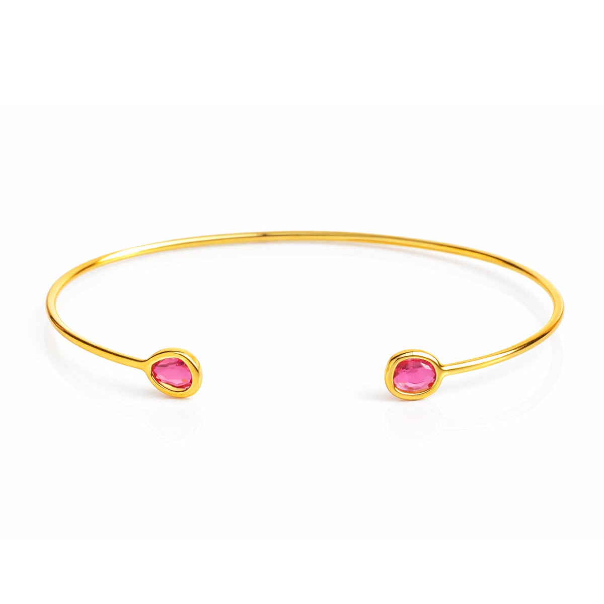 Mini Glass Bezel Cuff Bracelet